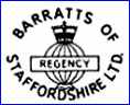 BARRATTS OF STAFFORDSHIRE, Ltd. [previously Gater Hall & Co.]  (Staffordshire, UK)  - ca 1945 - 1990s