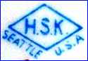 H.S.K.  (US-based Importers on items mostly from Japan, Seattle, WA, USA)  - ca 1940s - 1960s