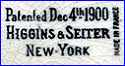 HIGGINS & SEITER  (Importers & Retailers, New York, NY, USA)  - ca 1910s - 1950s