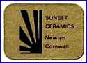 SUNSET CERAMICS  (Decorative Pottery, Cornwall, UK)  - ca 1970s
