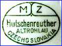 ALTROHLAU PORCELAIN FACTORIES - MORITZ ZDEKAUER  [under HUTSCHENREUTHER]  [many colors] (Bohemia)  - ca 1909 - ca 1930s