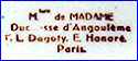 MANUFACTURE de MADAME DUCHESSE d'ANGOULEME  - P.L. DAGOTY AND E. HONORE'S FACTORY [PARIS PORCELAIN] (Paris, France)  - ca 1815 - 1822