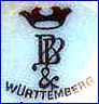 WURTTEMBERG PORCELAIN MANUFACTORY  -  BAUER & PFEIFFER  (Germany)  - ca 1904 - ca 1930s