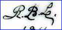 R.B.  (Decorators initials, worked on blanks by many manufacturers, Limoges, France)  -  ca 1890s - 1910s