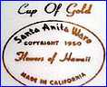 SANTA ANITA POTTERY  [FLOWERS OF HAWAII line]  (Los Angeles, CA, USA) - ca 1940s - ca 1957