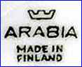 ARABIA POTTERY (Finland)  - ca 1980s - 1999
