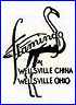 WELLSVILLE CHINA CO  [Hotel ware] (Ohio, USA) -  ca 1955 - 1960s