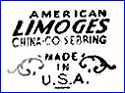 LIMOGES CHINA CO  (AMERICAN LIMOGES CHINA CO) (Ohio, USA) - ca 1920s - 1940s