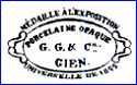 PORCELAINE DE GIEN   (Gien, France)  -  ca. 1860 - 1871