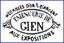 PORCELAINE DE GIEN  [Export mark] (Gien, France) [some variations]  -  ca 1875
