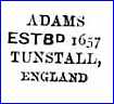 WILLIAM ADAMS & SONS    (Staffordshire, UK) - ca 1896 -1940s