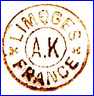 A. KLINGENBERG (Limoges, France) -  ca 1880s - 1890s