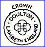 DOULTON & CO  (Impressed with or without Crown) (Lambeth, London, UK)   - ca 1891 - 1910