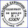 PORCELAINE DE GIEN  (Gien, France)  -  ca 1849 - 1851