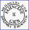 PORCELAINE DE GIEN  [Export mark] (Gien, France) [some variations]  -   ca 1875