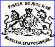 PINDER, BOURNE & CO (Staffordshire, UK) -  ca 1862 - 1882