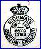 RIDGWAYS (BEDFORD WORKS)  (Shelton, Hanley, Staffordshire, UK)  - ca 1930s - 1940s