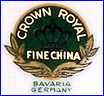 CROWN ROYAL BAVARIA  (US-based Importers on items from Bohemia)  - ca 1920s - 1930s