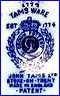 JOHN TAMS (& SON), Ltd.  (Staffordshire, UK)  - ca 1912 - 1920s