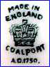 COALPORT PORCELAIN WORKS  [some variations] (Shropshire, UK) -  ca. 1920s - 1960s