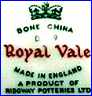 RIDGWAY POTTERIES, Ltd. [ROYAL VALE mark after merger] (Staffordshire, UK) - ca 1955 - 1964