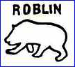 ROBLIN ART POTTERY [Bear faces left or right]  (San Francisco, CA, USA)  Impressed)  - ca 1899 - 1906