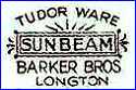BARKER BROS, Ltd.  [TUDOR WARE Series, many variations] (Staffordshire, UK)  - ca 1930s - 1940s