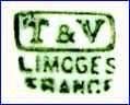 TRESSEMAN & VOGT  -  T&V  -  TRESSEMANES & VOGT  [in many colors]  Decorators & Exporters, Limoges, France) -   ca 1892 - 1907